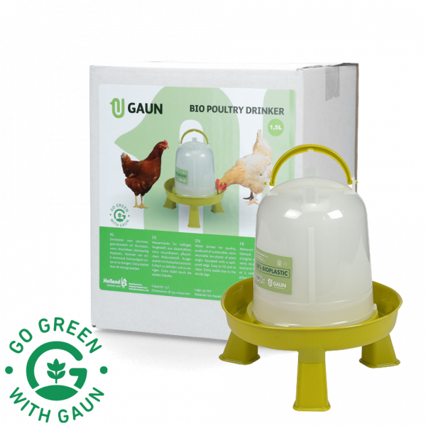 Pluimvee Drinktoren 1,5 L Bio Green Lemon Op Pootjes | VOER- EN DRINKBAKKEN