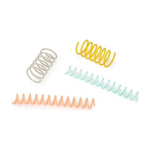 Beeztees Kitten Springveer - Kattenspeelgoed - Plastic - 2 stuks 6x2,5 cm + 2 stuks 11x1,5cm | SPEELGOED