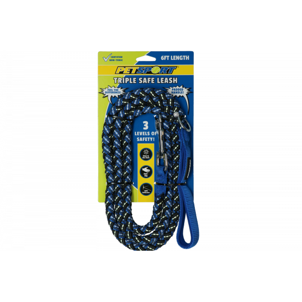 Triple Safe 6Ft Leash Blauw | Hondenriemen