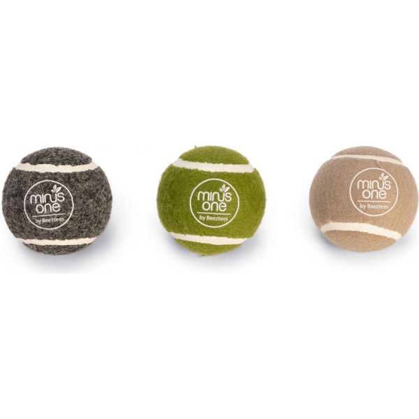 Beeztees Minus One Tennisbal - Hondenspeelgoed - Multi - dia 6.3 cm - 3 stuks | Ballen