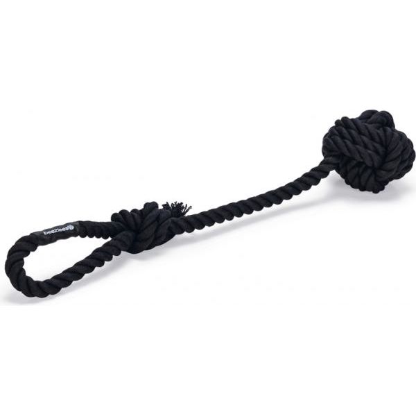 Beeztees Slingerkoord met Bal Vic - Flostouw - Zwart - 40x7x7 cm | Flostouw