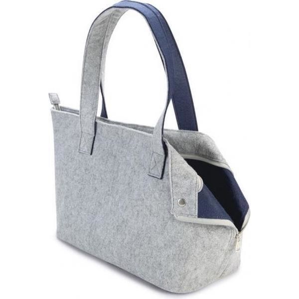 Beeztees Draagtas Zazu - Grijs/Blauw - 40x20x28 | Draagtassen