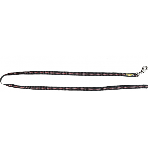 IDC® nylon lijn - met handvat - 14 mm x 1 m - zwart met rood | Hondenriemen