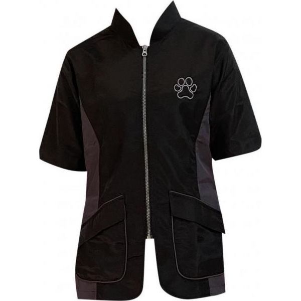 Trimshirt korte mouw zwart/grijs - Maat 2XL | Kleding en salontoebehoren