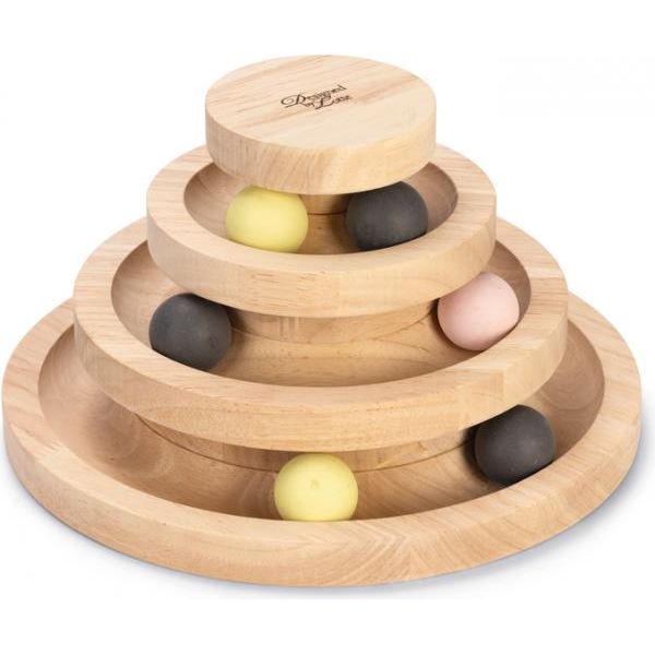 Designed by Lotte Speeltoren Mia - Kattenspeelgoed - Hout - Bruin - 26x26x14,5 cm | SPEELGOED