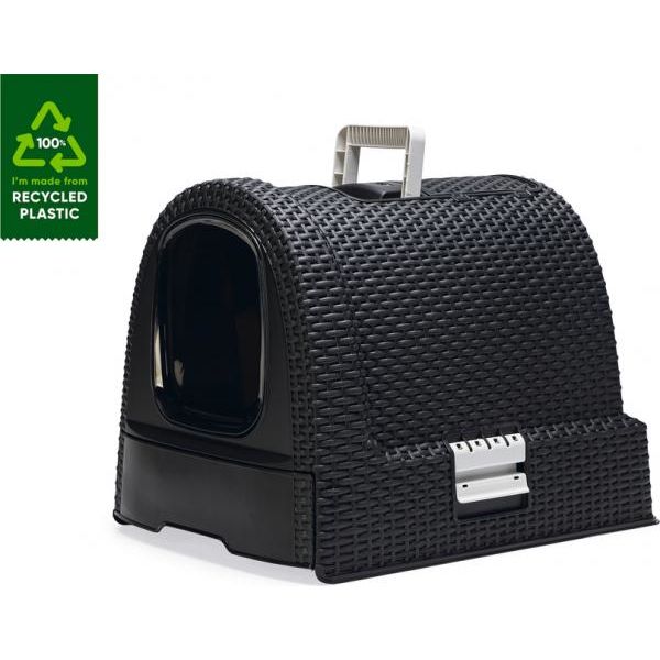 Curver - Kattenbak - Antraciet - 51x38,5x39,5 cm | Kattenbakken