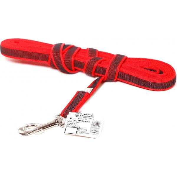 Lange lijn hond - 20mm x 5m - Met handvat - Rood | Hondenriemen
