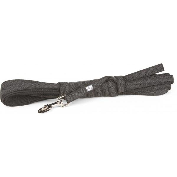 Lange lijn hond - 20mm x 10m - Met handvat - Zwart | Hondenriemen