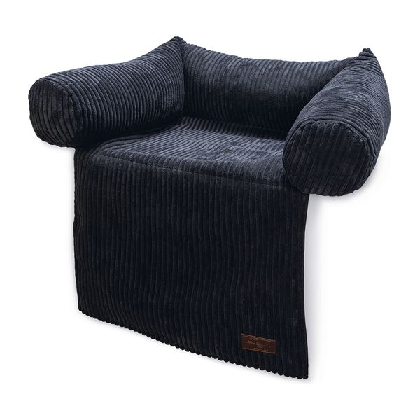 Designed by Lotte Bankkussen Ribbed - Hondenkussen - Antraciet - 50x50x30 cm | Kussens