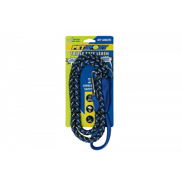 Triple Safe 6Ft Leash Blauw | Hondenriemen