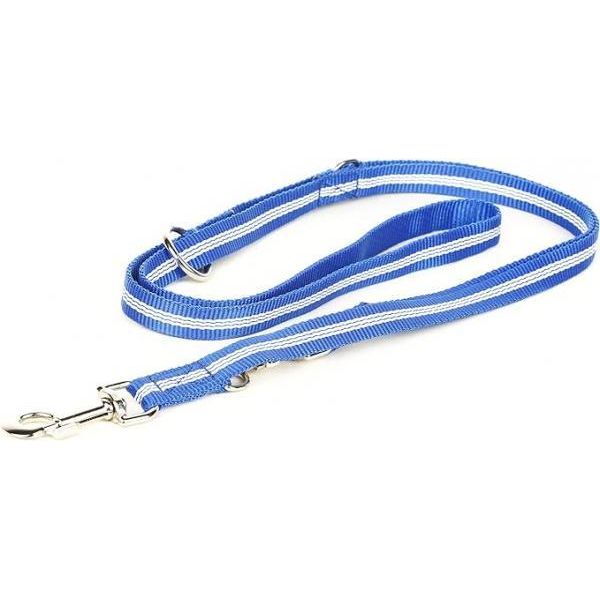 IDC® nylon lijn - met handvat - verstelbaar - 19 mm x 1.8 m - Blauw | Hondenriemen
