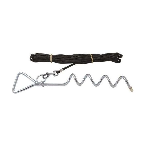 Grondspiraal met wartel - Inclusief zwart koort -  8mm x 40cm