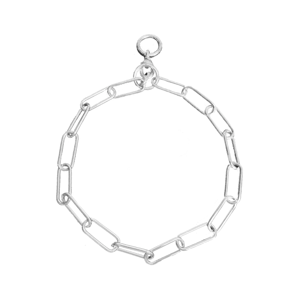 Slipketting met draaibare wartel - lange ovale schakel - Verchroomd | Slipkettingen