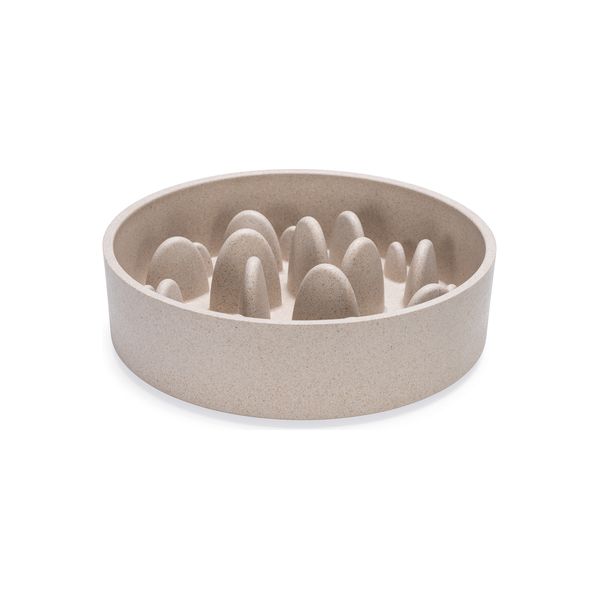 Designed by Lotte Anti Schrokbak Pom - Hondenvoerbak - Bamboo - Beige - 21 cm - 1430 ml