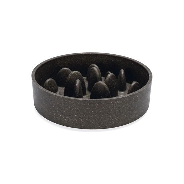 Designed by Lotte Anti Schrokbak Pom - Hondenvoerbak - Bamboo - Grijs - 21 cm - 1430 ml