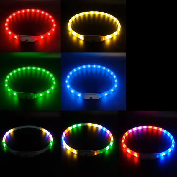 Lichtgevende led halsband honden - Meerkleurig - Oplaadbaar | Reflectie en verlichting