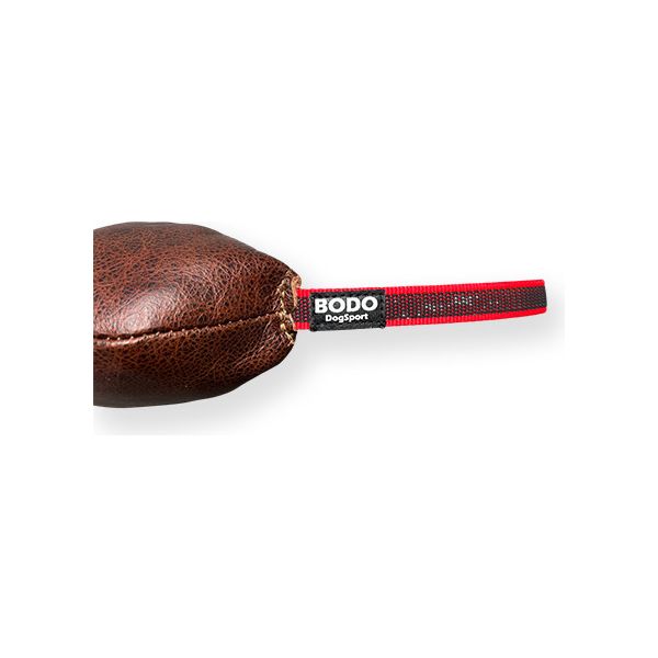 BODO honden bijtrol rugbybal - Leer - 16x10cm | Bijtrollen en kussens