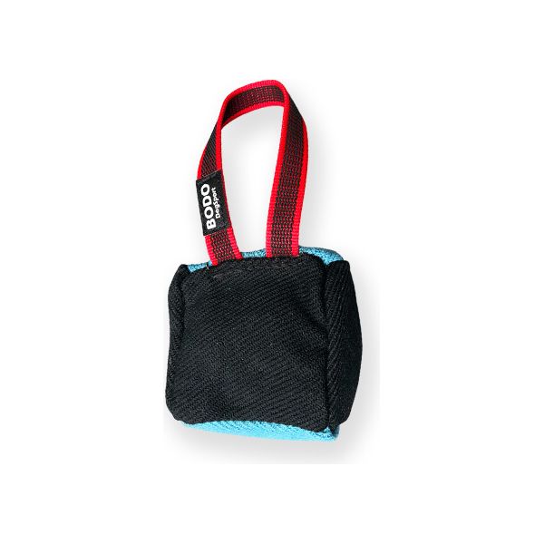 BODO honden bijtkussen kubus - Katoen/Nylon - 10x10cm - Met handvat | Bijtrollen en kussens