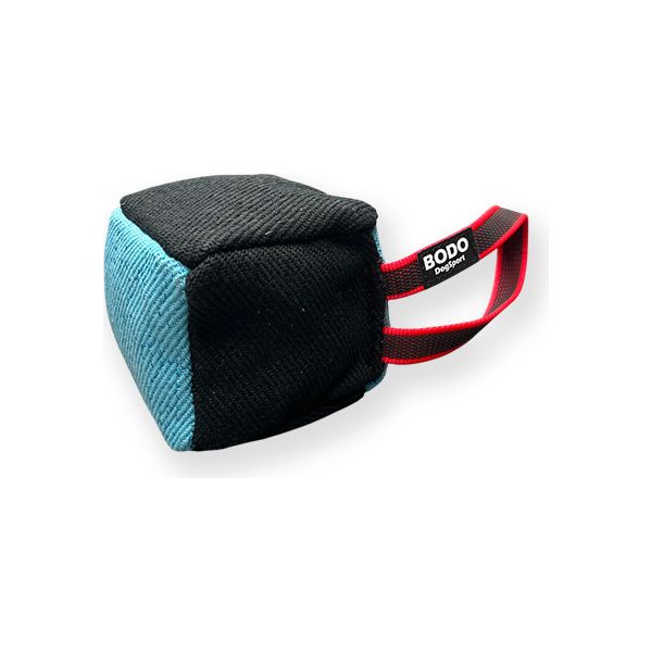 BODO honden bijtkussen kubus - Katoen/Nylon - 10x10cm - Met handvat | Bijtrollen en kussens