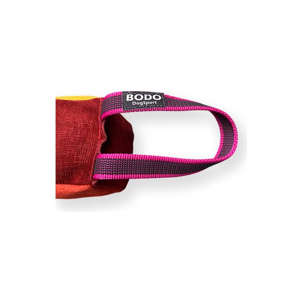 BODO honden bijtkussen kubus - Leer - 10x10cm - Met handvat | Bijtrollen en kussens