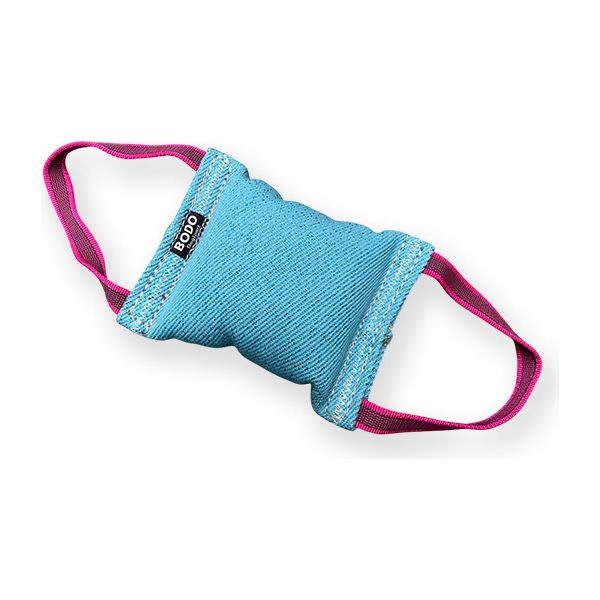 BODO bijtkussen - Katoen/nylon - Blauw - 19x10x16cm - 2 handvaten | Bijtrollen en kussens