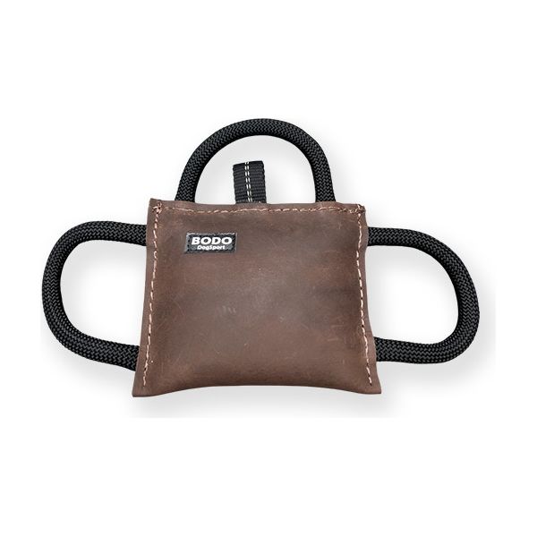 BODO leren bijtkussen - Bruin - 15x4x17cm - 3 handvaten | Bijtrollen en kussens