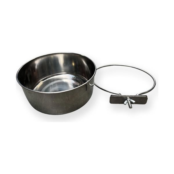 Eet- en drinkbak inclusief klemhouder - RVS