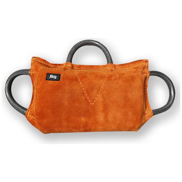 Julius-K9 - Bijtkussen leer soft - 3 tuinslang handvaten - 35x20x6,4cm | Bijtrollen en kussens