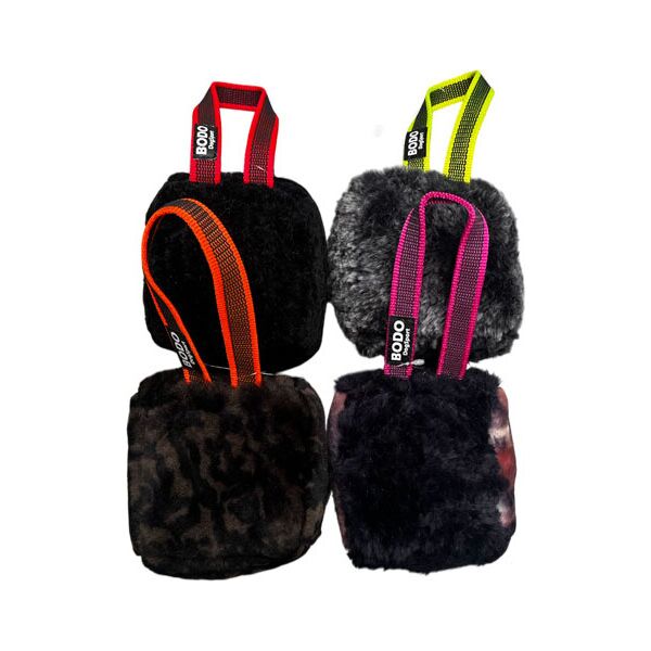 BODO honden bijtkussen kubus - Pluche - 13x13cm - Met handvat | Bijtrollen en kussens