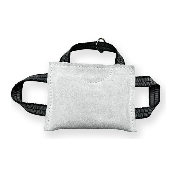 Bijtkussen mini - chroomleer - drie handvaten - 13cm x 16cm | Bijtrollen en kussens