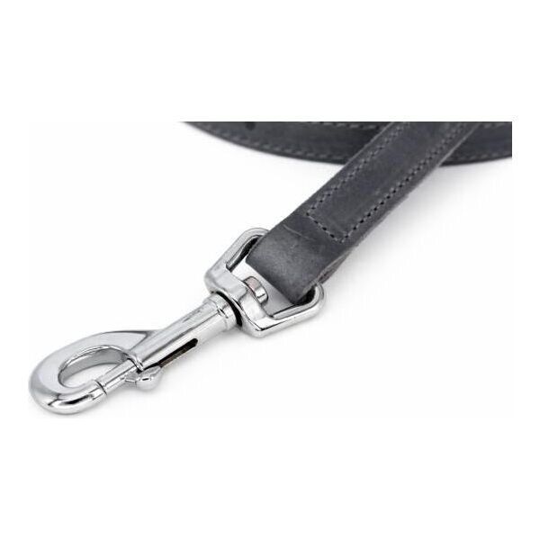 Hondenriem vetleer - Grijs - Met handvat | Hondenriemen