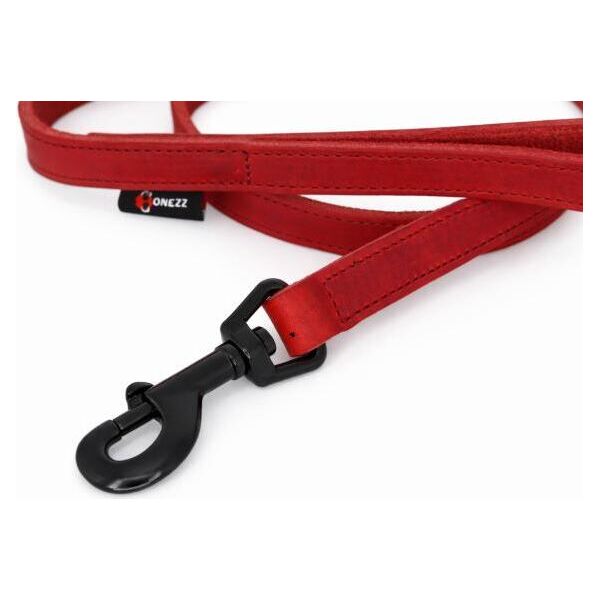 Hondenriem vetleer - Rood - Met handvat | Hondenriemen