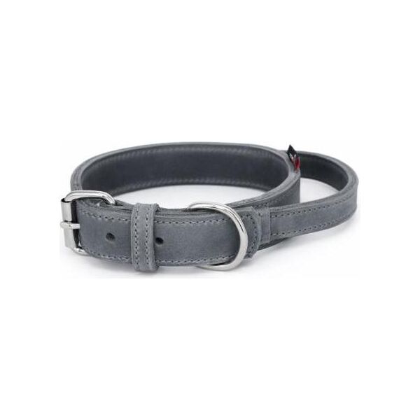 Bonezz halsband vetleer - Met handgreep - Grijs - Diverse afmetingen